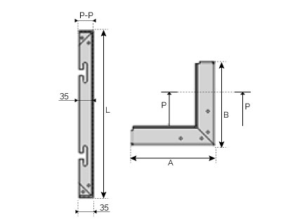 CS73 - Cassette d'angle sortant haute