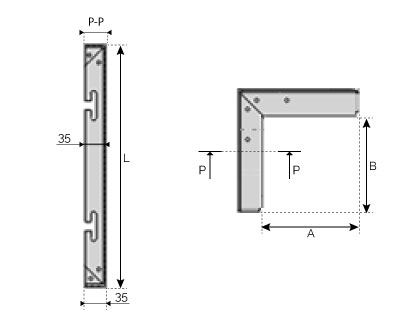 CS75 - Cassette d'angle rentrant haute