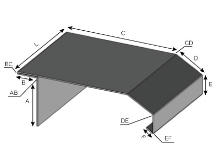 IS55 - Couronnement à double pentes avec arrêt horizontal et fixation verticale