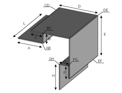 VB13 21 - Angle sortant à recouvrement pour bardage